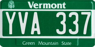 VT license plate YVA337