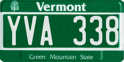 VT license plate YVA338