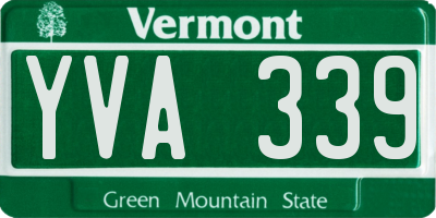 VT license plate YVA339