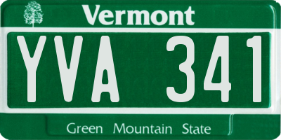VT license plate YVA341