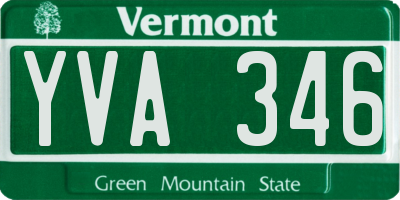 VT license plate YVA346