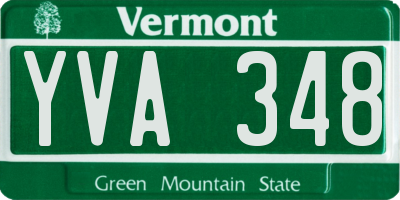 VT license plate YVA348