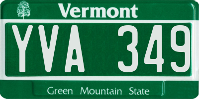 VT license plate YVA349