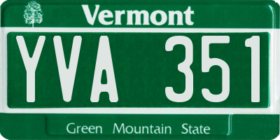 VT license plate YVA351