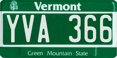 VT license plate YVA366