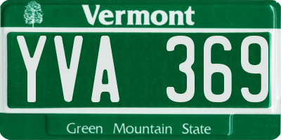 VT license plate YVA369