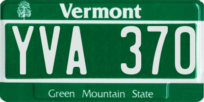 VT license plate YVA370
