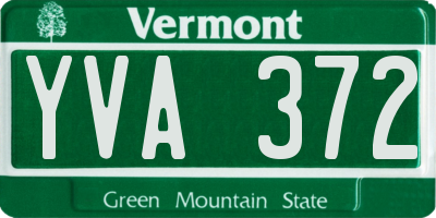 VT license plate YVA372