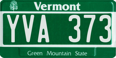 VT license plate YVA373