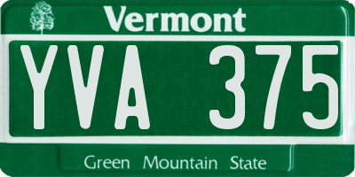 VT license plate YVA375