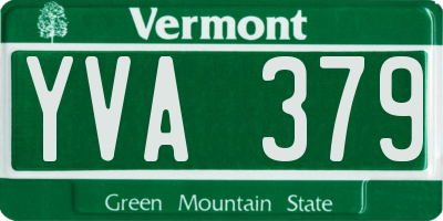 VT license plate YVA379