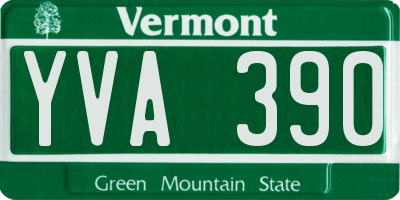 VT license plate YVA390