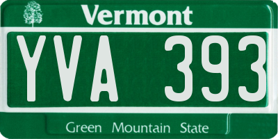 VT license plate YVA393
