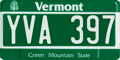 VT license plate YVA397