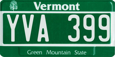 VT license plate YVA399