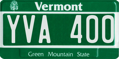VT license plate YVA400