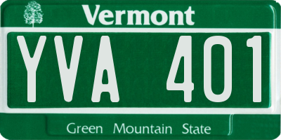 VT license plate YVA401