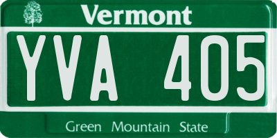 VT license plate YVA405