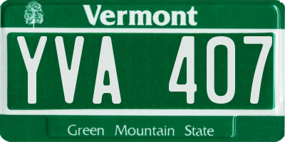 VT license plate YVA407