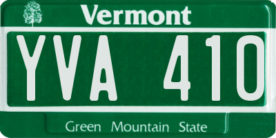 VT license plate YVA410