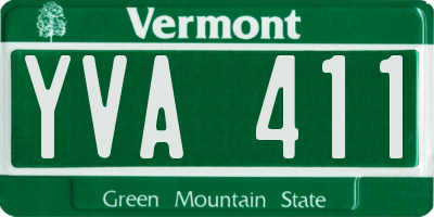 VT license plate YVA411