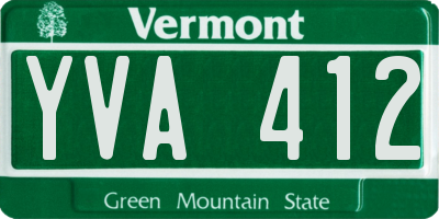 VT license plate YVA412