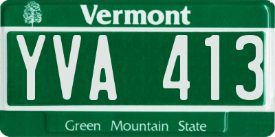 VT license plate YVA413