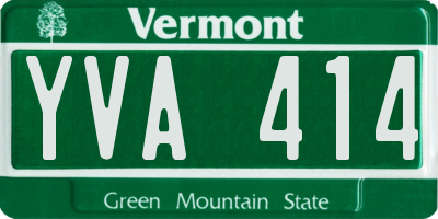 VT license plate YVA414