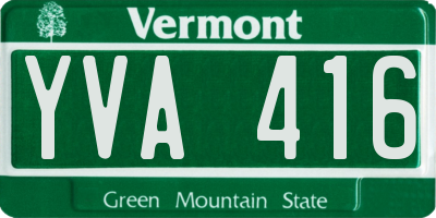 VT license plate YVA416
