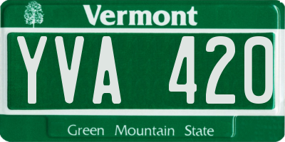 VT license plate YVA420