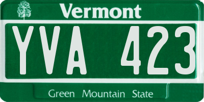 VT license plate YVA423
