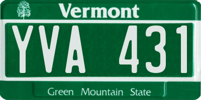 VT license plate YVA431