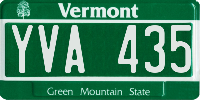 VT license plate YVA435