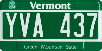 VT license plate YVA437