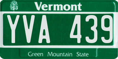 VT license plate YVA439