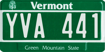 VT license plate YVA441