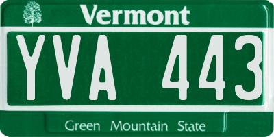 VT license plate YVA443