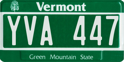VT license plate YVA447