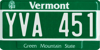 VT license plate YVA451