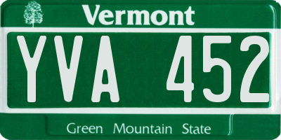 VT license plate YVA452