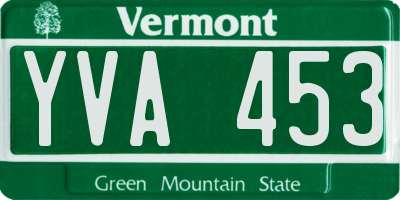 VT license plate YVA453