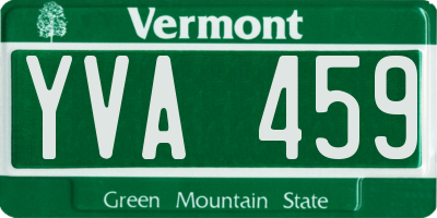 VT license plate YVA459