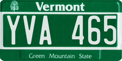 VT license plate YVA465