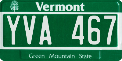 VT license plate YVA467