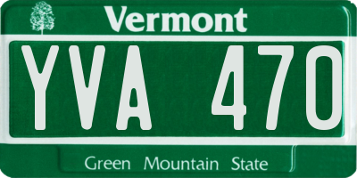 VT license plate YVA470