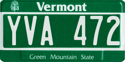VT license plate YVA472