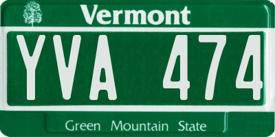 VT license plate YVA474