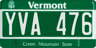 VT license plate YVA476