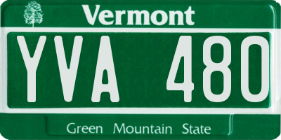 VT license plate YVA480