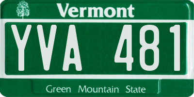 VT license plate YVA481
